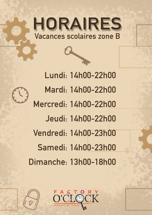 Horaires Factory O'Clock Brest Horaires Factory O'Clock Brest